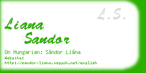 liana sandor business card